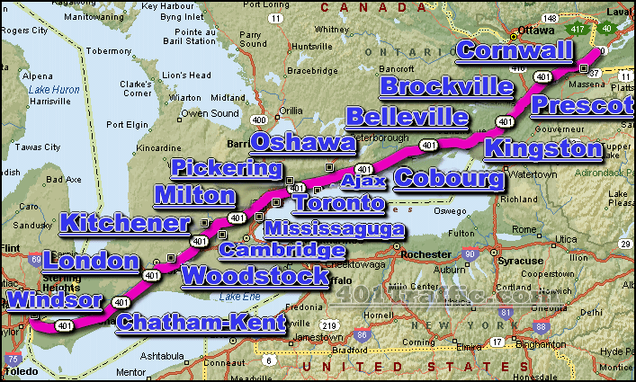 Highway 401 map